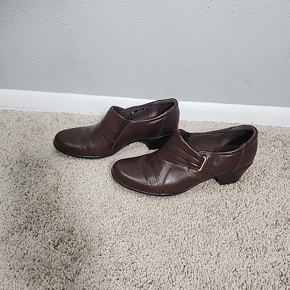 Clarks Women’s 10 M Brown Leather Ingalls Divine, Block Heel 62721 - Picture 4 of 9